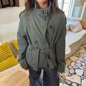 Olive Green Women's Trench Coat